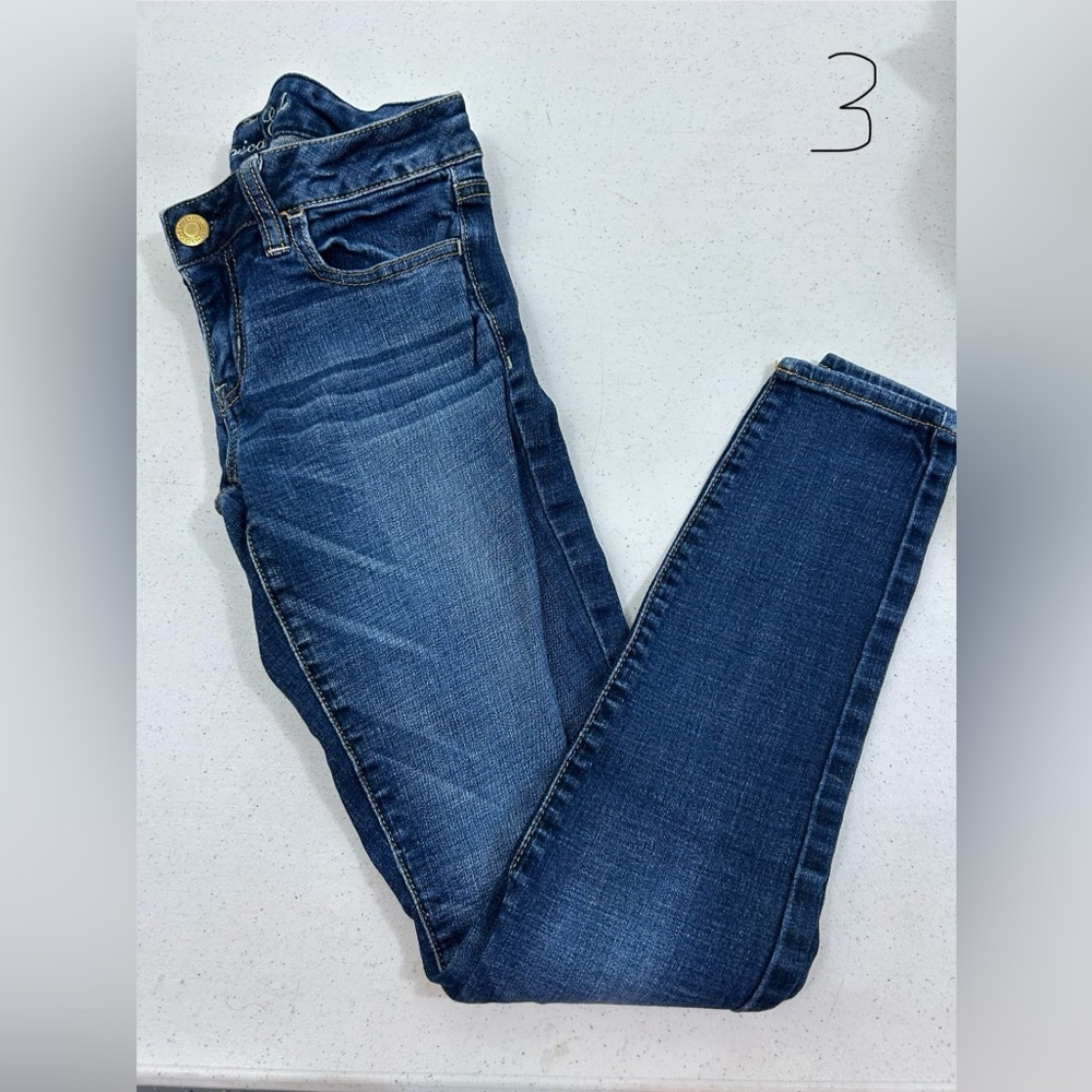 American Eagle Outfitters Women's Deep Blue Jeggings - Size 4 Regular